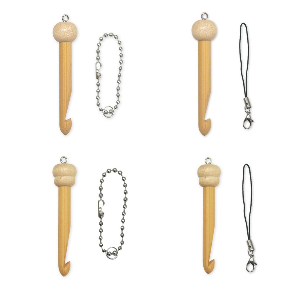 Seeknit 씨니트 미니 코바늘 [56634, 56635, 56089, 56090] Bamboo Crochet Hook Key Chain Type/Strap Ball
